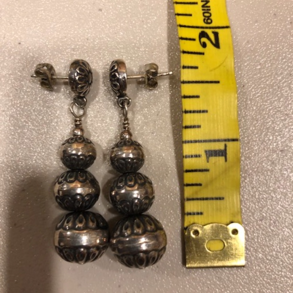 Carolyn Pollack Desert Pearl dangle earrings sterling - Picture 3 of 4